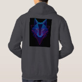 Minimalistisch Cyberpunk Neon Wolf Head - Futurist Hoodie (Rückseite)