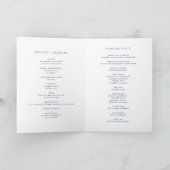 Minimalistisch Dainty Script Navy Blue Wedding Programm (Innenseite)