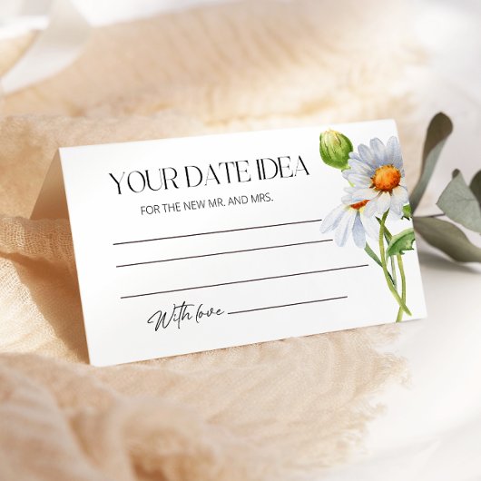 Minimalistisch Daisy Date Nachtideen. Datum jar Begleitkarte