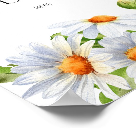 Minimalistisch Daisy verließ hier Ihre Rezeptkarte Poster (Ecke)