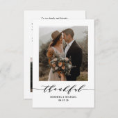Minimalistisch-dankbare Script-Hochzeit Dankeskarte (Vorne/Hinten)