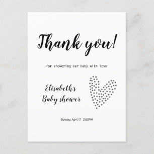Minimalistisch Danke Baby Dusche Postkarte