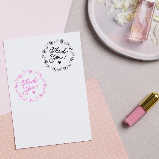 Minimalistisch danke, Blume Gummistempel