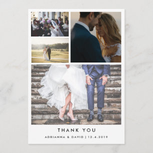 Minimalistisch danke   das vier Paar-Foto-Hochzeit