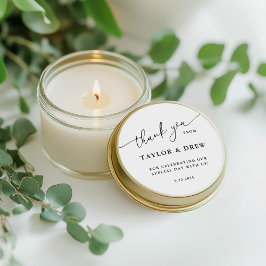 Minimalistisch danke Gastgeschenk Hochzeit Runder Aufkleber