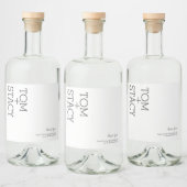 Minimalistisch danke Ihnen Schwarz-Weiß-Hochzeit Alkoholflaschenetikett (Flaschen)