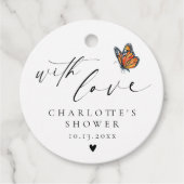 Minimalistisch Danke, Monarch Butterfly Dusche Geschenkanhänger (Vorderseite)