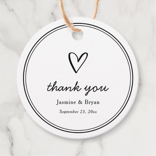 Minimalistisch Danke, Script Wedding Geschenkanhänger (Vorderseite)