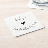 Minimalistisch danke von Herzen Rechteckiger Pappuntersetzer (angewinkelt)