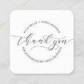 Minimalistisch Dankeschön an Script Custom Logo Br Quadratische Visitenkarte (Vorderseite)