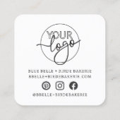 Minimalistisch Dankeschön an Script Custom Logo Br Quadratische Visitenkarte (Rückseite)