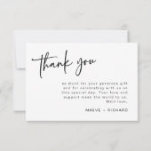 Minimalistisch Dankeschön Card Modern Vielen Dank  Dankeskarte (Rückseite)