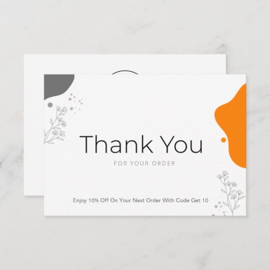 Minimalistisch Dankeschön-Karte für kleine Unterne Dankeskarte (Vorne/Hinten)