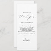 Minimalistisch Dankeschön Platzkarte Template (Vorne/Hinten)