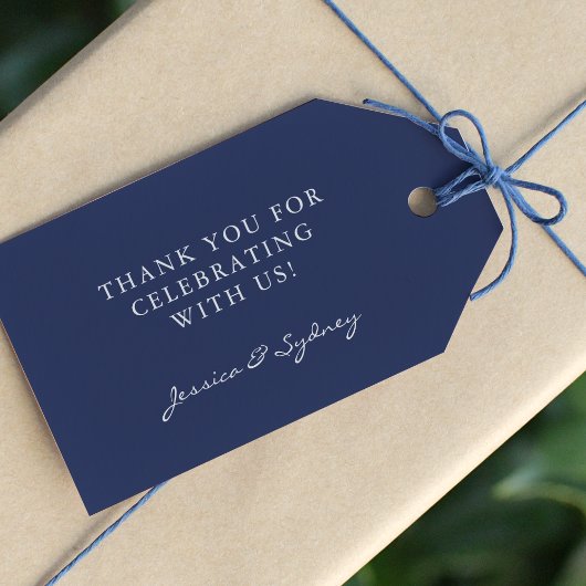 Minimalistisch Dark Navy Blue Script Custom Vielen Geschenkanhänger