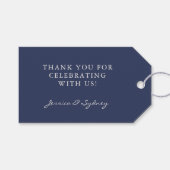 Minimalistisch Dark Navy Blue Script Custom Vielen Geschenkanhänger (Vorderseite (Horizontal))
