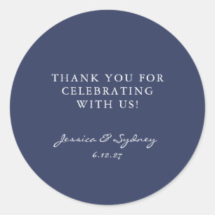 Minimalistisch Dark Navy Blue Script Custom Vielen Runder Aufkleber