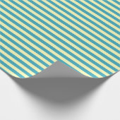 Minimalistisch Dawn Blue und Momisa Candy Stripe G Geschenkpapier (Ecke)