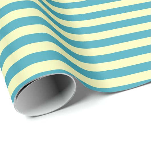 Minimalistisch Dawn Blue und Momisa Candy Stripe G Geschenkpapier (Rolleneckpunkt)