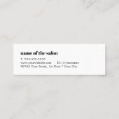 Minimalistisch Deep Blue Silver Scheren Haarstil Mini Visitenkarte (Rückseite)