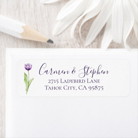 Minimalistisch Deep Lila Single Tulip Wedding (Insitu)