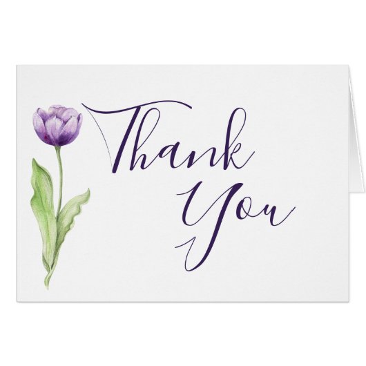 Minimalistisch Deep Lila Single Tulip Wedding (Vorderseite (Horizontal))