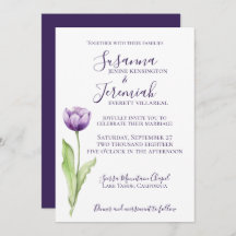 Minimalistisch Deep Lila Single Tulip Wedding
