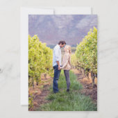 Minimalistisch Deep Lila Single Tulip Wedding Foto Einladung (Rückseite)