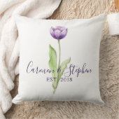Minimalistisch Deep Lila Single Tulip Wedding Kissen (Decke)