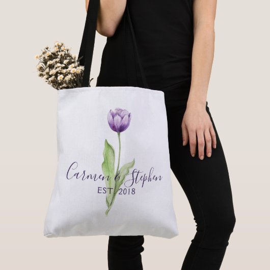 Minimalistisch Deep Lila Single Tulip Wedding Tasche (Von Nahem)