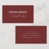 Minimalistisch Deep Red Visitenkarte (Vorne/Hinten)