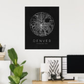 Minimalistisch Denver City Map Poster (Heimbüro)