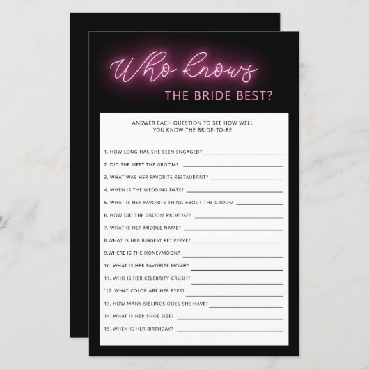 Minimalistisch, der das beste Brautparty der Braut (Vorne/Hinten)