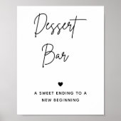 Minimalistisch Dessert Bar Sign | Dessert Table Si Poster (Vorne)