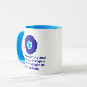 Minimalistisch Diamond Blue Evil Eye Positive Vibe Tasse (Vorderseite Links)
