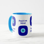 Minimalistisch Diamond Blue Evil Eye Positive Vibe Tasse (Vorderseite Links)