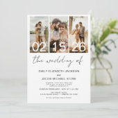 Minimalistisch Die Hochzeit von Foto QR-Code Einladung (Stehend Vorderseite)