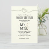 Minimalistisch, die Knoten-Seehochzeit binden Einladung (Stehend Vorderseite)