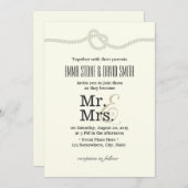 Minimalistisch, die Knoten-Seehochzeit binden Einladung (Vorne/Hinten)