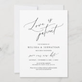Minimalistisch, die Liebe ist geduldig, ändern Sie Einladung (Vorderseite)