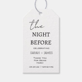 Minimalistisch die Nacht vor der Hochzeit Vielen D Geschenkanhänger