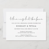 Minimalistisch Die Nacht vor der Probe Einladung (Vorderseite)