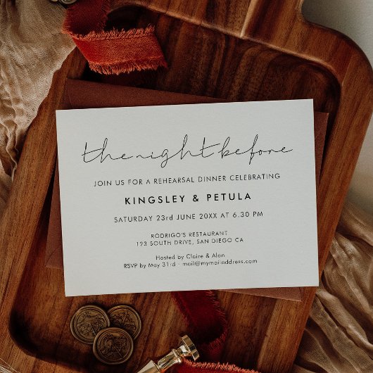 Minimalistisch Die Nacht vor der Probe Einladung