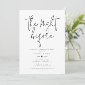 Minimalistisch Die Nacht vor der Probe Einladung (Stehend Vorderseite)