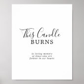 Minimalistisch dieses Candle Burns Memorial Sign Poster (Vorne)
