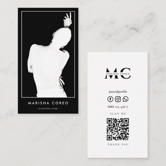 Minimalistisch DJ Dance Instructor Choreograf Qr Visitenkarte (Vorne/Hinten)