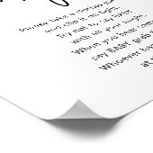 Minimalistisch Don't Say Baby Shower Game Sign Poster (Ecke)