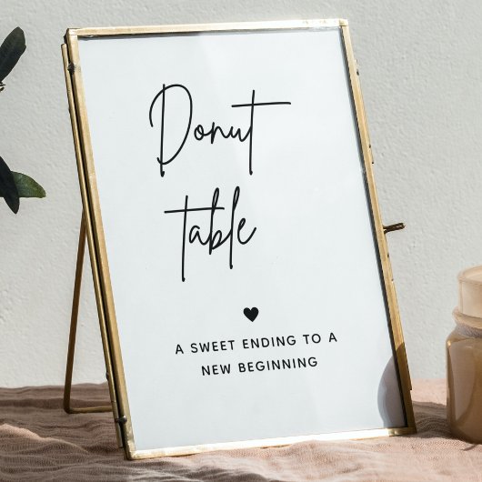 Minimalistisch Donut Bar Sign | Dessert Table Sign Poster