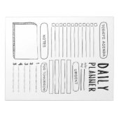 Minimalistisch Doodle Daily Planer Notizblock (Vorderseite)