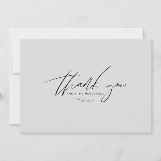Minimalistisch Dove Gray Wedding Dankeschön Karte (Vorderseite)
